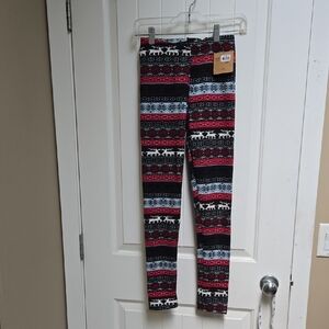 Brand New Just Cozy Cozy Winter Nature Canadiana Patterned Kids Leggings XS/S